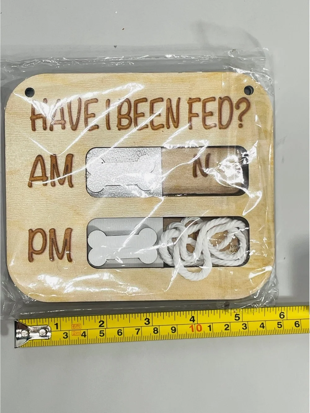 Wooden Pet Feeding Reminder Board - Have I Been Fed? AM/PM